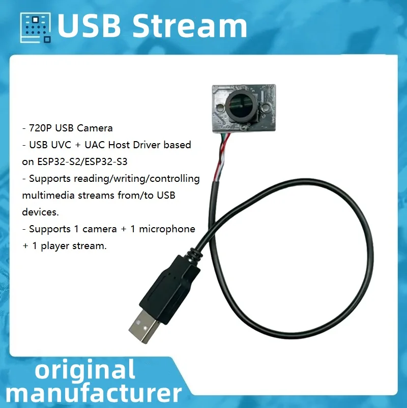 USB Stream 720P Camera Support USB device read/write 1 channel microphone 1 channel player data streaming