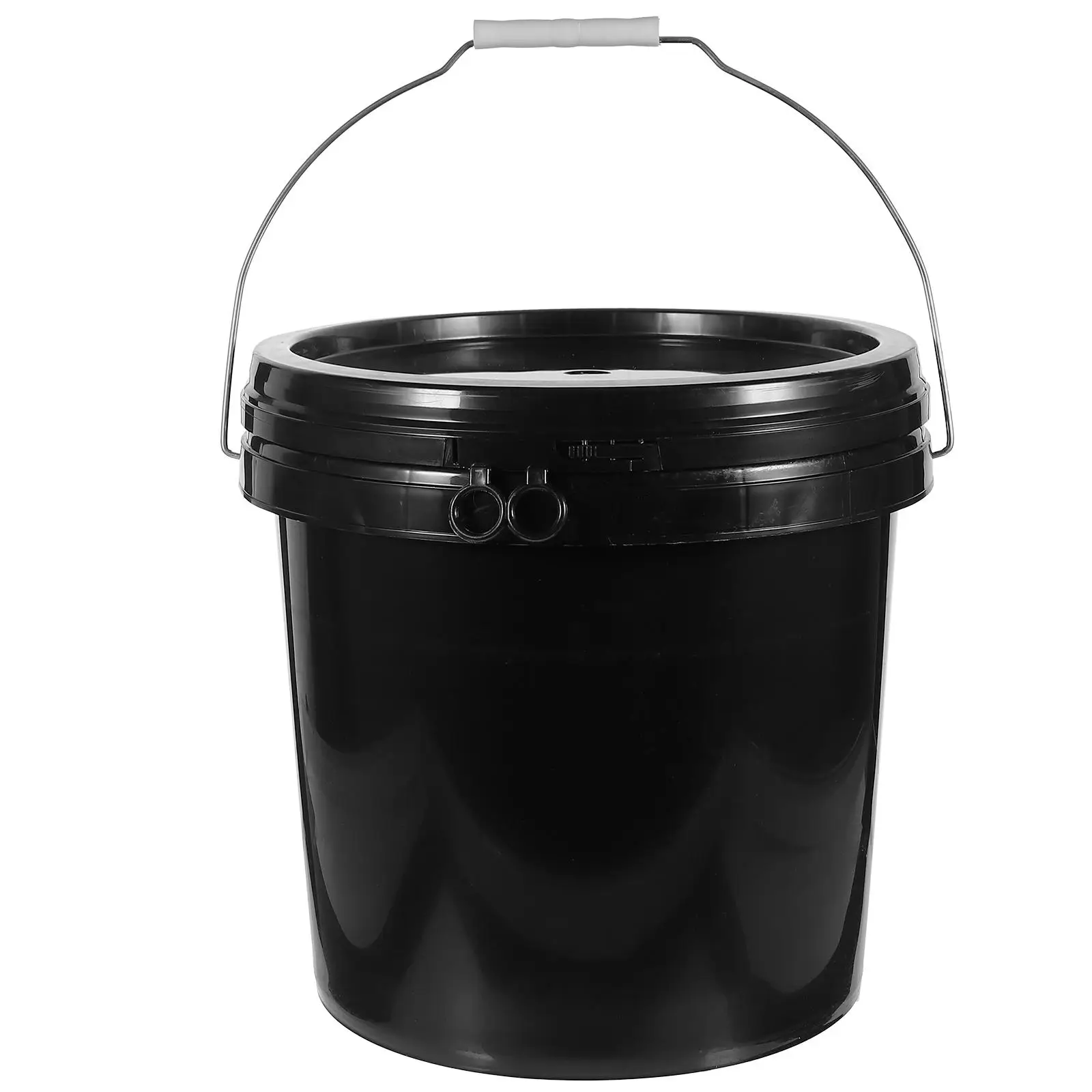 10L Paint Bucket Container HDPE Round Black Lid Durable Chemical Resistance Packaging For Painting Storage