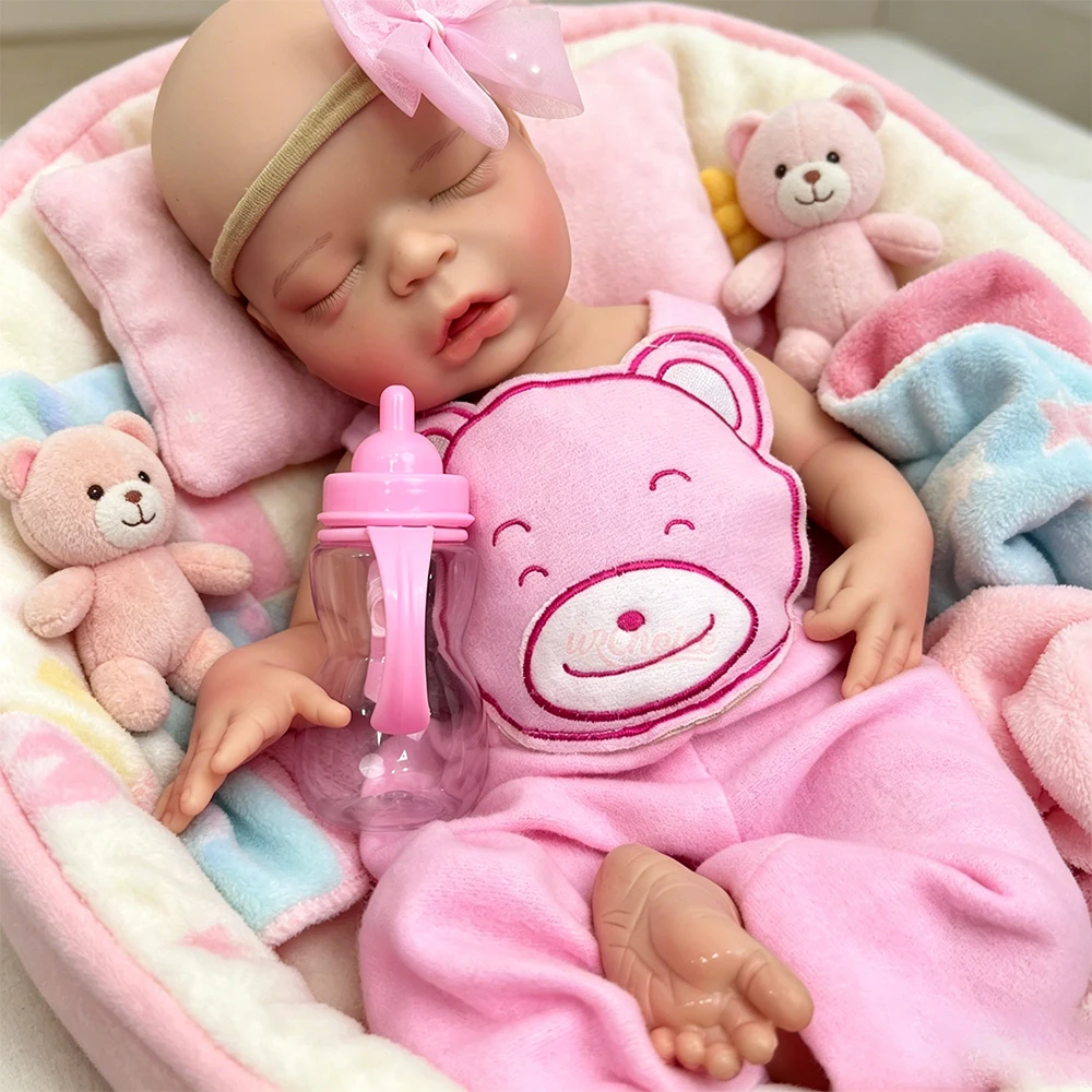 

18Inch Emotional Support Doll Full Soft Weighted Silicone Reborn Baby Girl with Realistic Feel Newborn Doll for Alzheimer's Gift