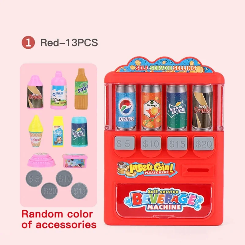 Children\'s Simulated Beverage Vending Machine Coin-operated Shopping Vending Machine Toy Role-playing House Toy Gift