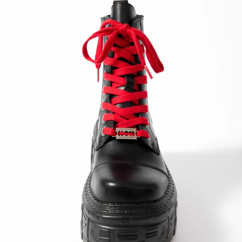 Women's 2025 Spring and Autumn New Platform Graffiti Personalized Shoes Cross-border Goth Punk Short Boots Men