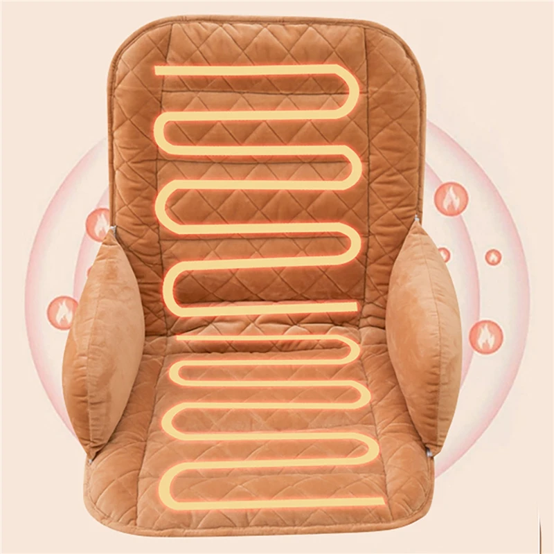 

Office Chair Electric Heating Cushion 3-Speed Temperature Adjustment Timer Integrated Heated Seat Cushion Backrest Universal