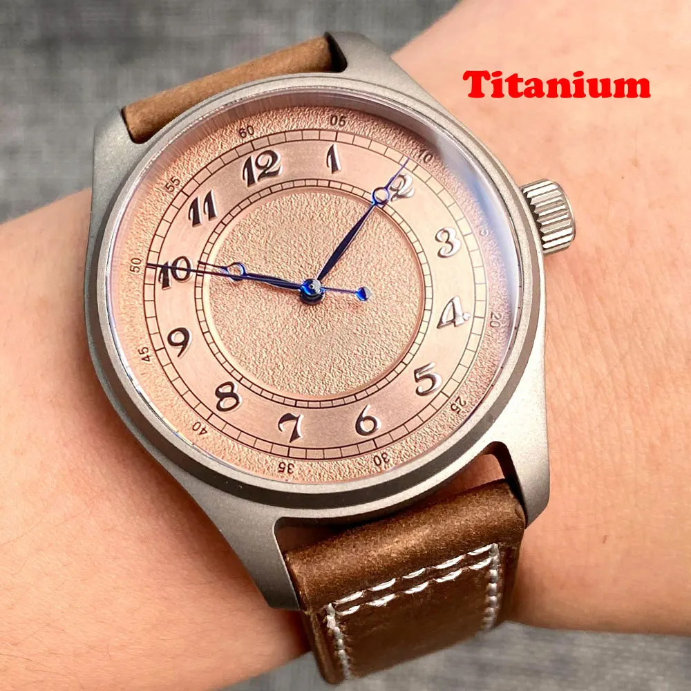 39MM Vintage CuSn8 Real Bronze Vintage Pilot Wristwatch poker blue hands NH35AA PT5000 Dive Mechanical Watch Men 20bar