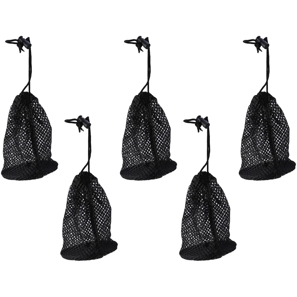 5Pcs Golf Ball Mesh Bag Compact Foldable Design Easy Carry Pouch for Golf Practice Tennis Training Ball Organization Sports Gear