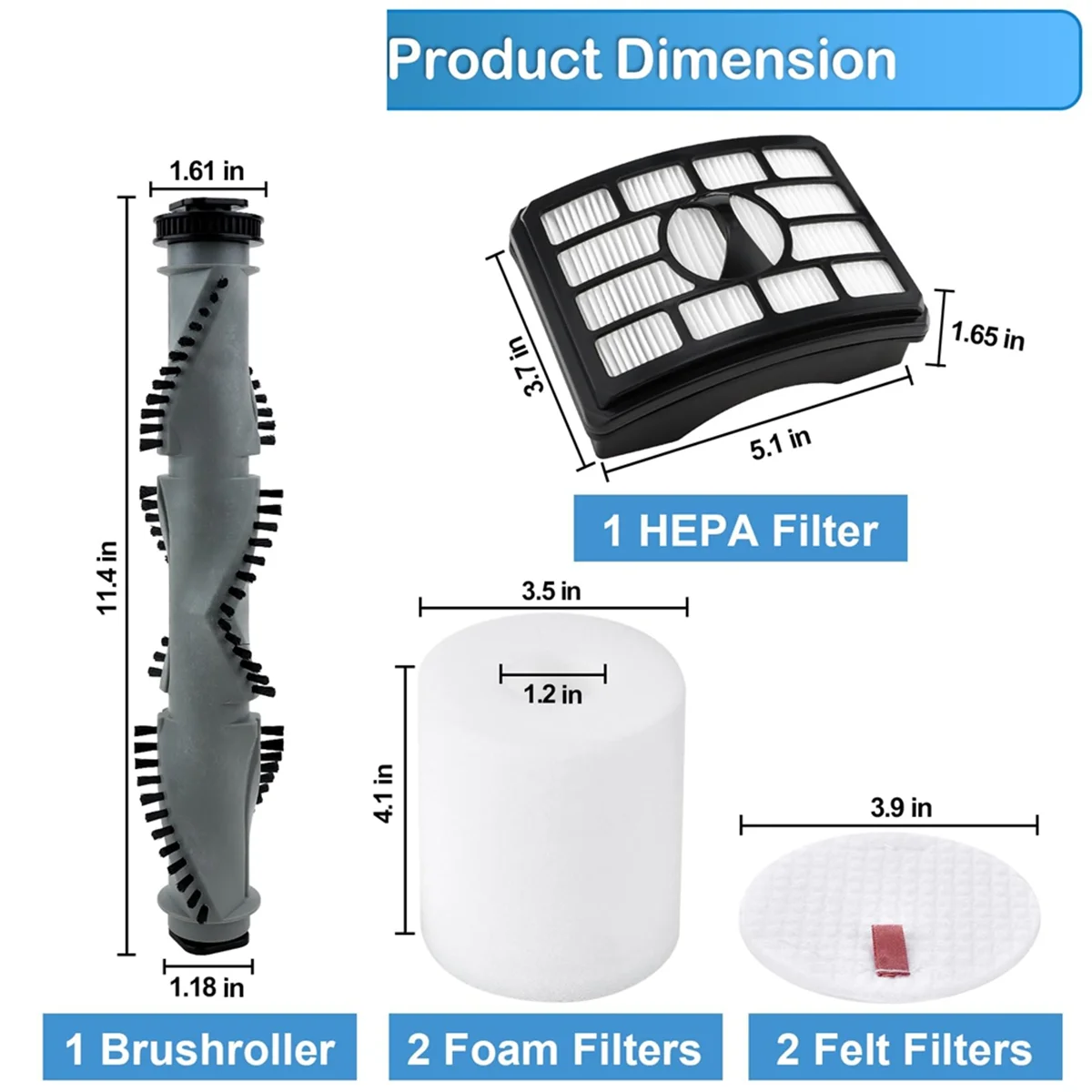 NV500 Brush Roller Belts Filter Replacement Kit for Rotator Lift-Away Upright Vacuum NV550 NV501 Replacement Part