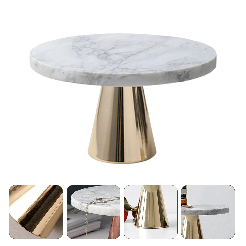 

1Pcs Marble Cake Plate Golden Grey Premium Display Tray Jewelry Dessert Storage Stand Fine Workmanship Cake Plate