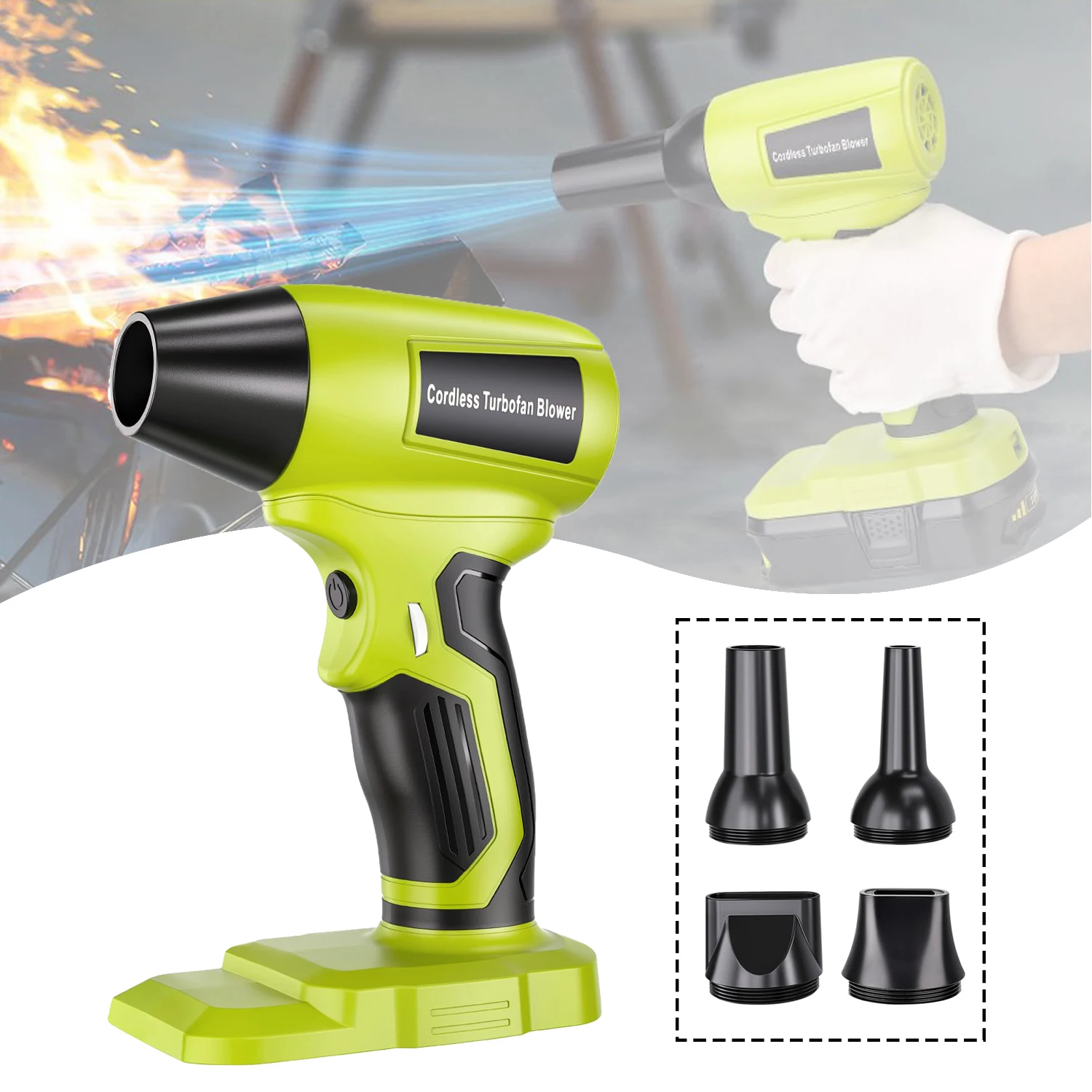

Аккумуляторная воздуходувка TF05 для бесщеточного двигателя Ryobi с аккумулятором 18 В, 130000 Об/мин, легкий дизайн для ухода за листьями, пылью, снегом, газоном