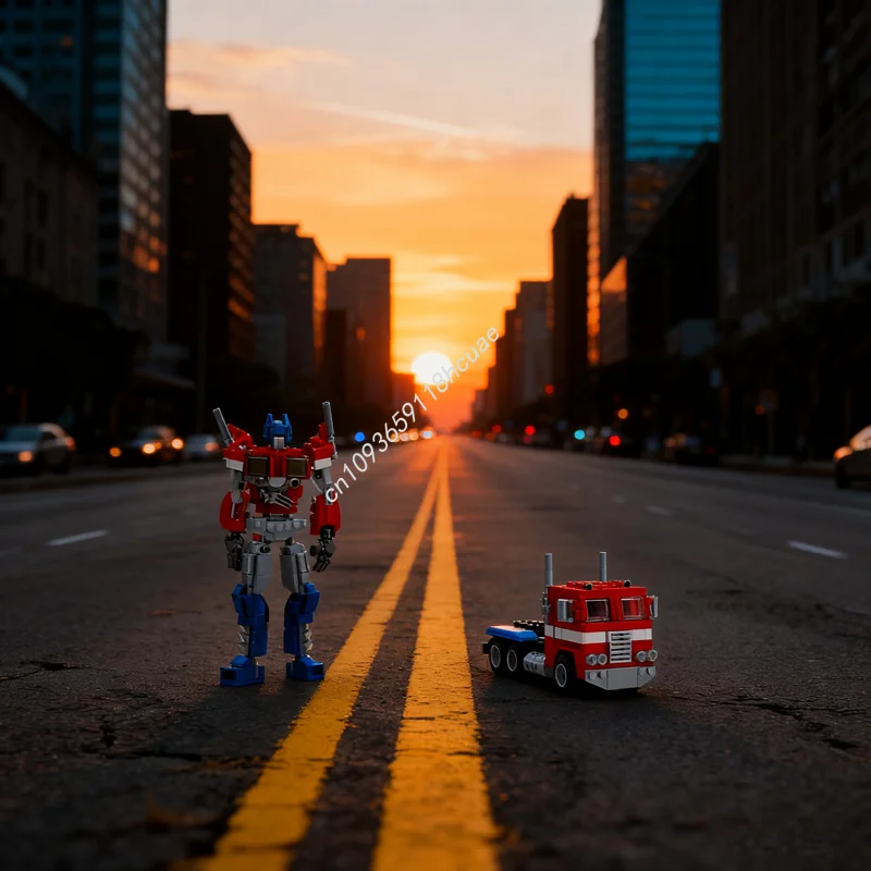 797 قطعة MOC Cabover شبه شاحنة وأوبتيموس برايم سيتي لعبة مجسمة بناء هدايا عيد الميلاد كتل تجميع لتقوم بها بنفسك فكرة إبداعية للأطفال #1