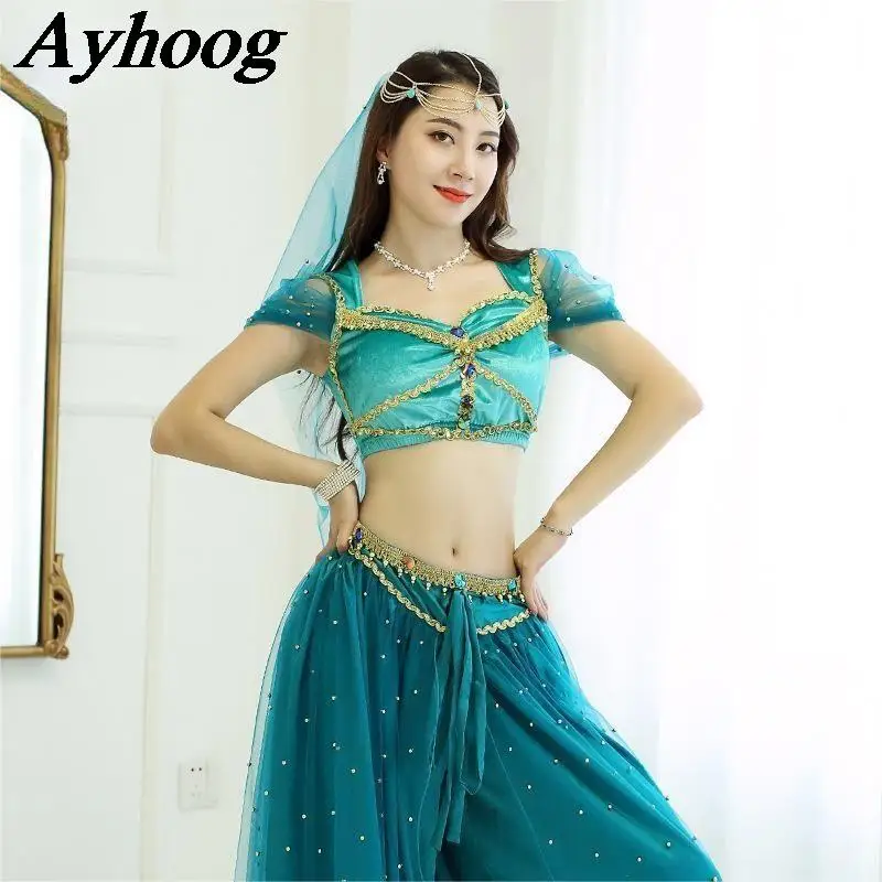 الكبار بوليوود الهندي ملابس الرقص النساء مهرجان الأميرة العربية الرقص الشرقي زي هالوين الياسمين الأميرة يتوهم الزي #4