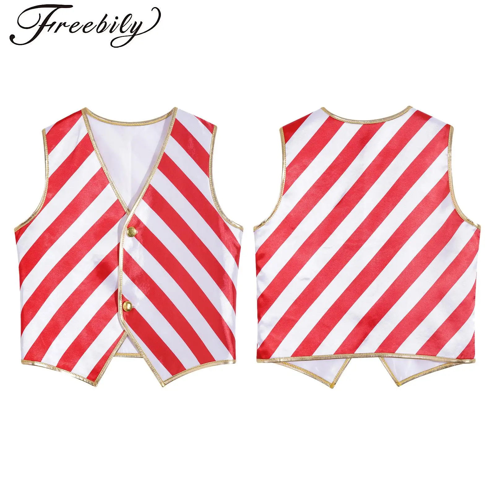 للجنسين الاطفال عيد الميلاد قصب الحلوى سترة مخططة صدرية أعلى مهرجان عيد الميلاد الهيب هوب الجاز الرقص أداء سانتا كلوز ازياء