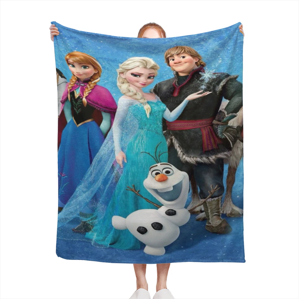 

Frozen Disney Elsa Blanket Flange Textile Decor Portable Super Soft Throw Blankets for Home Office Plush Thin Quilt