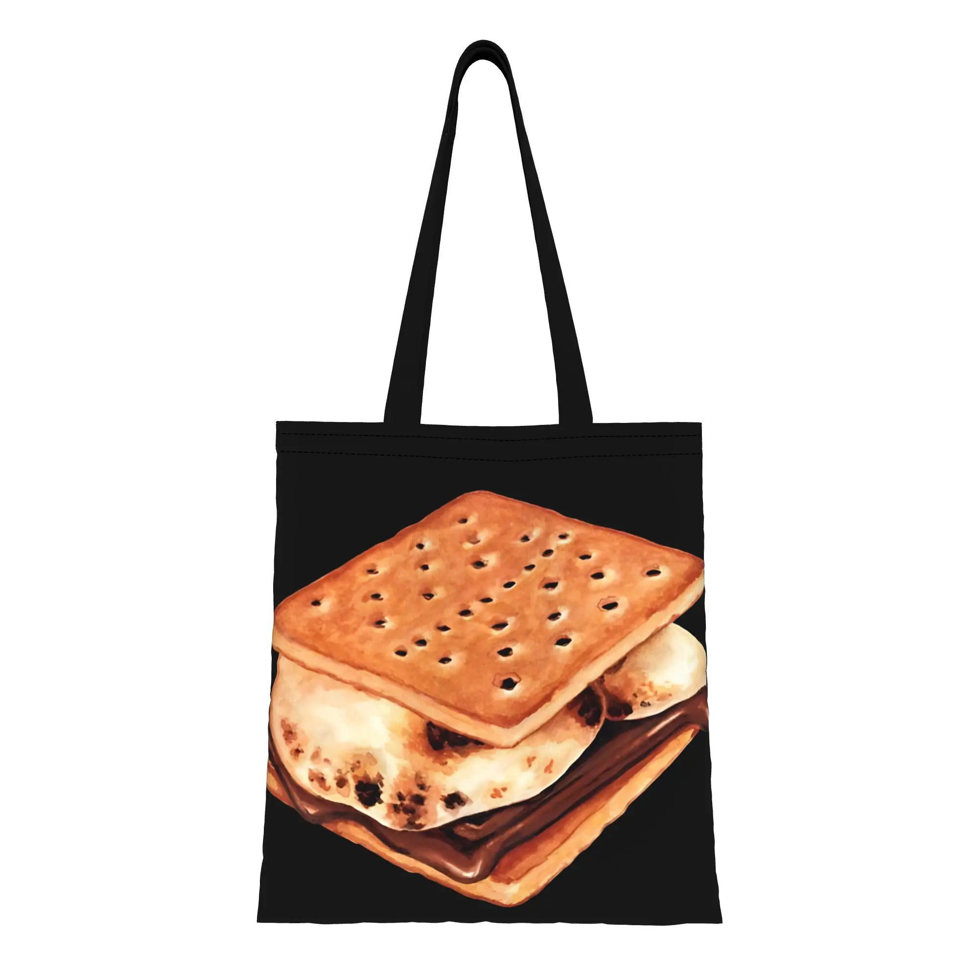 

1PC Camping Chef Smores Camping Canvas Tote Bag Perfect for Shopping & Personal Use Great Gift