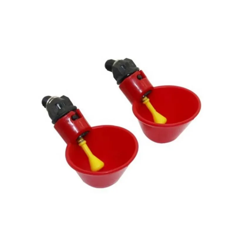 

10 шт. автоматических поилок с ниппелями для птиц, усовершенствованная поилка для кур, голубей, перепелов, автоматическая чаша для воды, красная