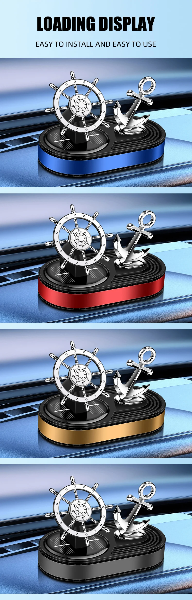 Anker Auto Lufter frischer Duft Solar rotierende Parfüm Diffusor Auto Interieur Armaturen brett Mittel konsole Dekoration Ornamente – Detail 10