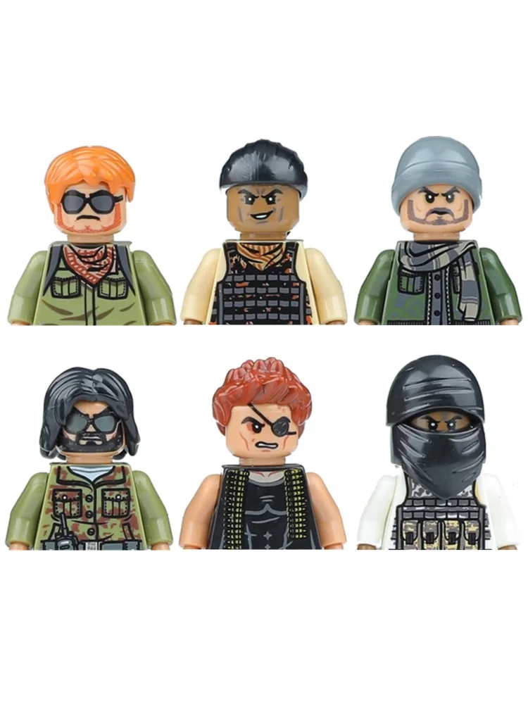 Blocs de construction de la Force mercenaire du bandit militaire, Mini figurines d'action Swat Gangsta, jouets