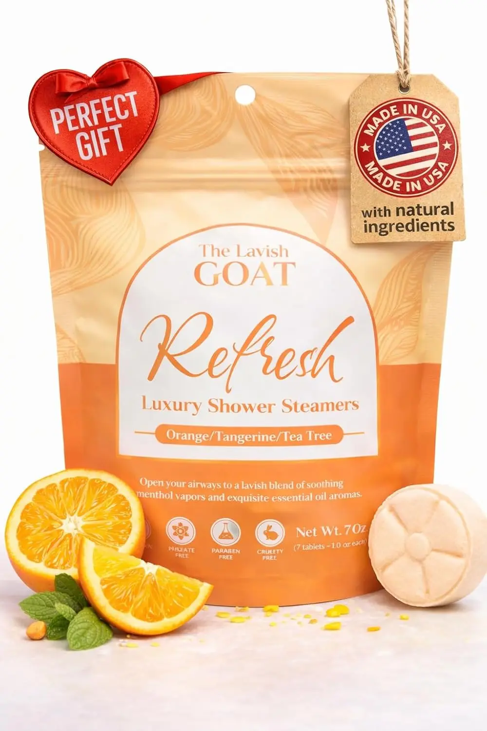 

Aromatherapy Shower Steamers with Menthol & Essential Oils - Relaxing Citrus Tablets for Men and Women