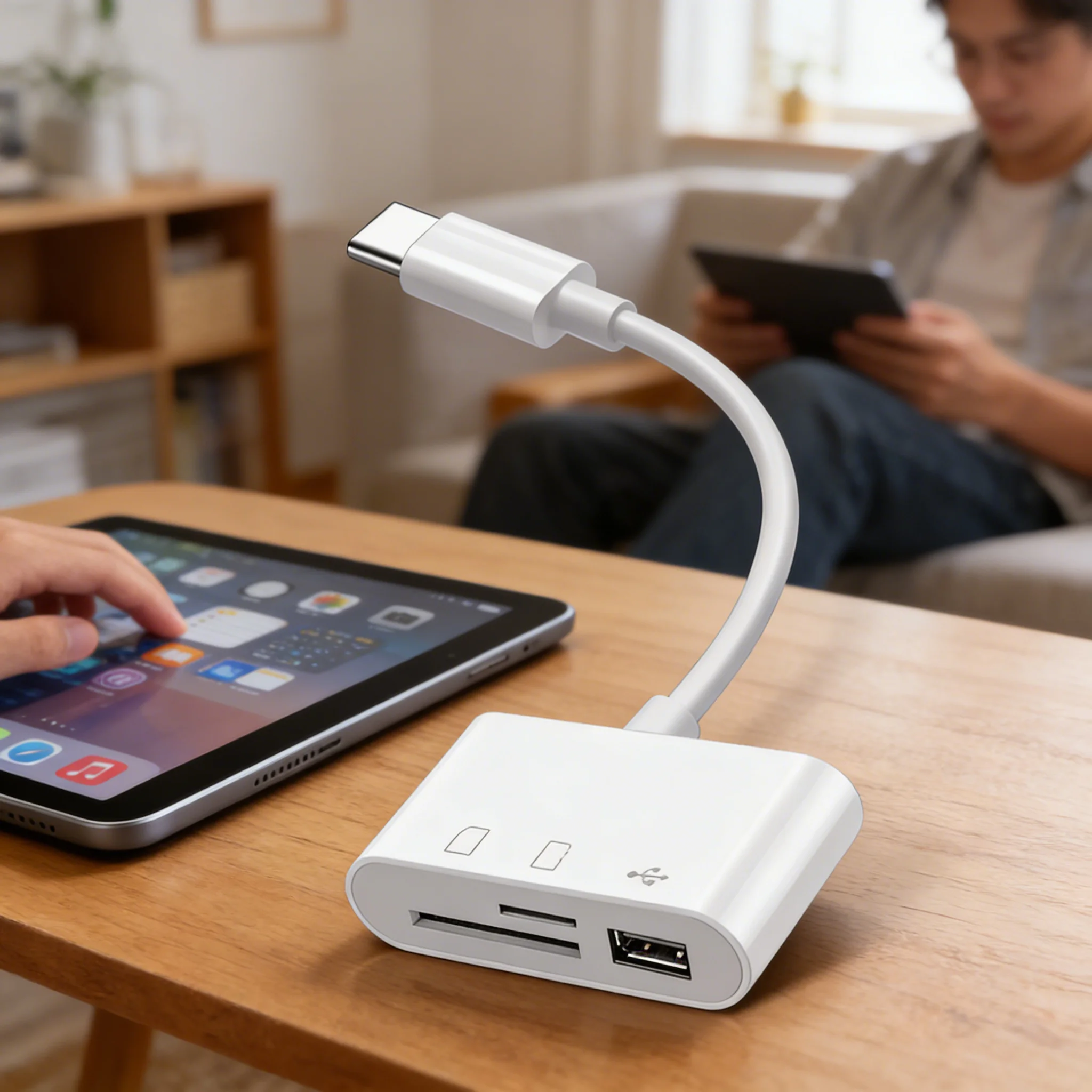 Type-C 3-in-1 TF SD Memory Card Reader OTG Fast Data Transfer Adapter for IPad Pro Huawei Macbook Samsung Xiaomi PC Cardreader