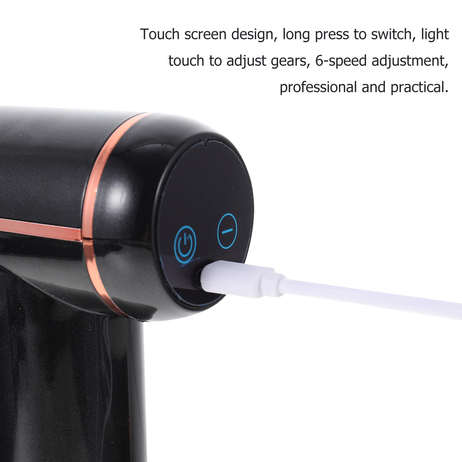 

1Set Compact Electric Fascia Gun 4 Attachments Light Touch Gear Control Muscle Soreness Relief Massager for Yoga Recovery Travel