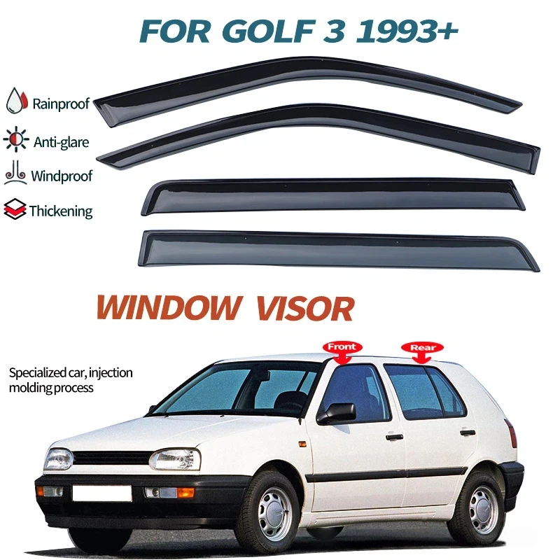 

For VW GOLF3 MK3 1993+ Car Window Visor ,Side Window Deflector Weathershield Sun Rain Guard