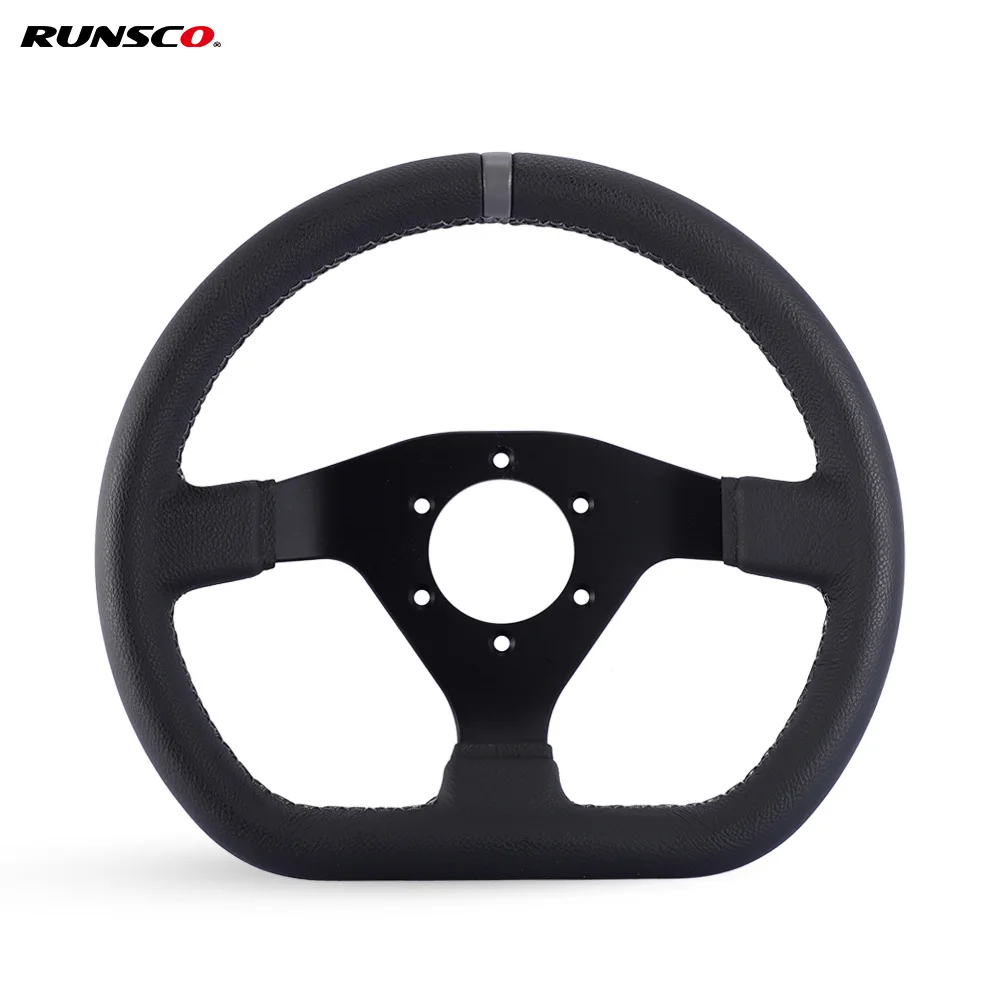 300mm Steering Wheel Flat Leather Car Drift Pc Sim Gaming Sport Control Rims PCD-6x70mm