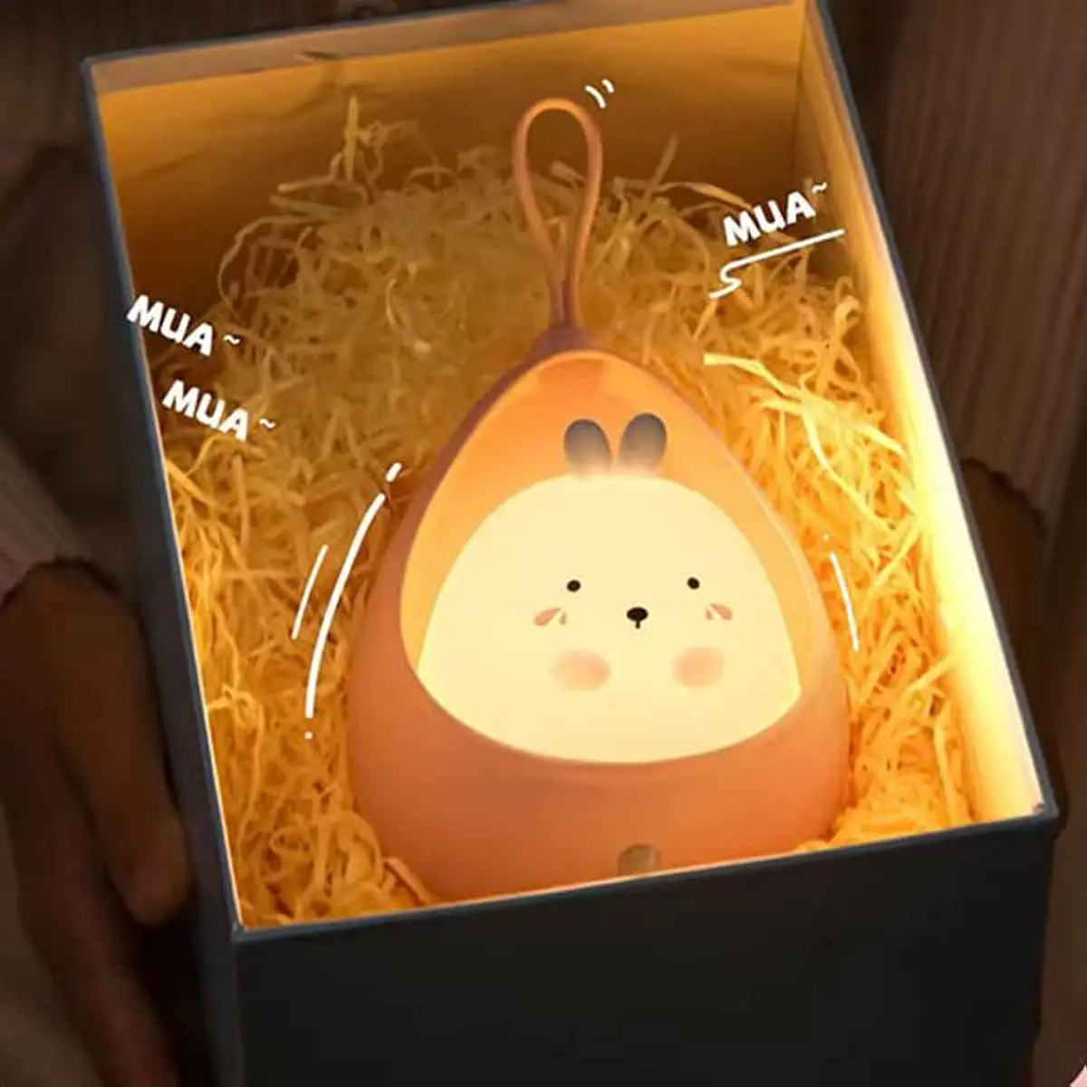 Creative Cute Rabbit Night Light Human Body Induction Intelligent Light Portable Personalized Hanging Light