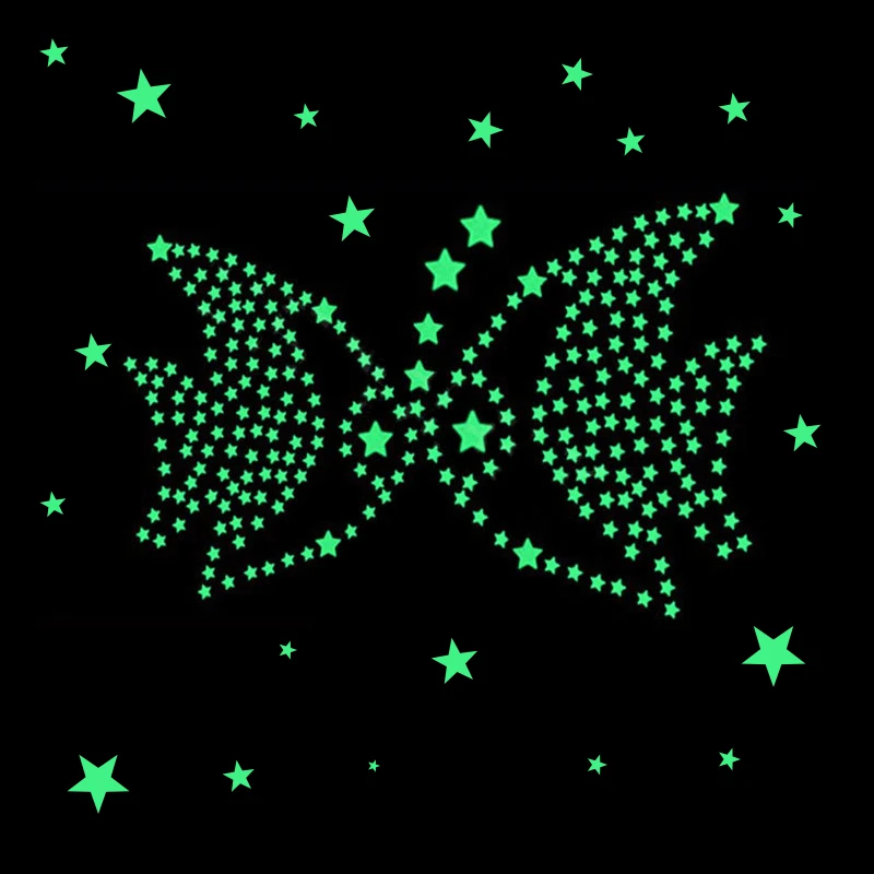 Wall Stickers Lovely Decorative Fun Luminous Effect Create A Magical Atmosphere Fluorescent Wall Decals For Kids Luminous Stars