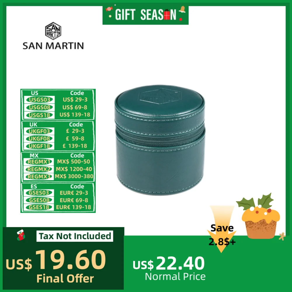 San Martin Leatherette High-End Portable Watch Box Small Travel Storage Box Gift Box Display Package Boxes