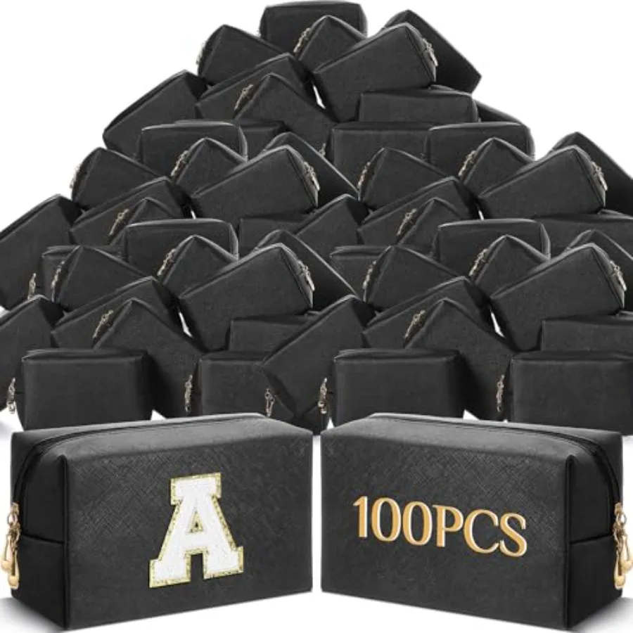 

100 шт. косметичек оптом из искусственной кожи, маленькие сумочки для косметики, DIY-косметички, эстетичные дорожные органайзеры для хранения