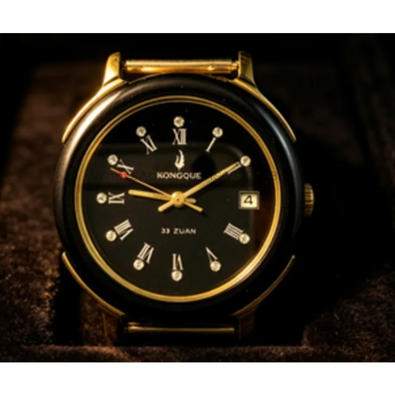 

[Guangguang Shop] Peacock brand automatic mechanical watch, Roman black surface, 37MM diameter free strap