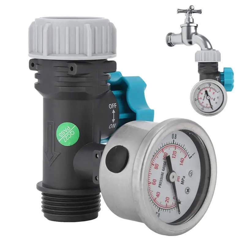 

Water Pressure Regulator Leakproof Valve With Gauge Universal Adjustable Convenient Copper Pressure Reducer For Orchards