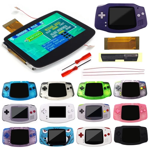 Imagen 1 del producto Hispeedido GBA IPS LCD V5 laminado Drop In 720X480 retroiluminación Retro Pixel KIT para Game Boy Advance GBA con carcasa