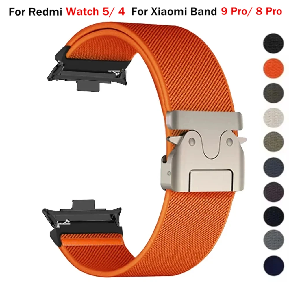 Nylon Strap For Redmi Watch 5 4 SmartWatch Umbrella Strap Bracelet Wristband Replacement pulsera For Xiaomi Mi Band 9 Pro 8 Pro