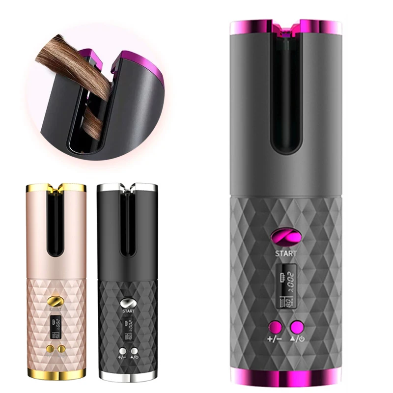 

Автоматические беспроводные керамические щипцы для завивки волос USB перезаряжаемые портативные автоматические щипцы для завивки волос светодиодный дисплей температуры профессиональные железные завитки