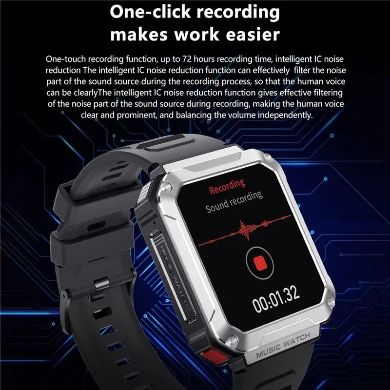 

Смарт-часы T93 с музыкальными наушниками TWS 1,96 HD-экраном, локальные музыкальные наушники, спортивные мужские умные часы