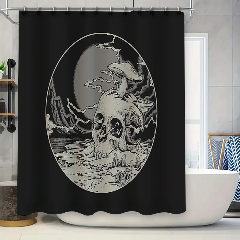 

Gothic Forest Shower Curtain Vintage Halloween Spooky Trees Landscape Backdrop Dark Academia Home Decor Bathroom Set