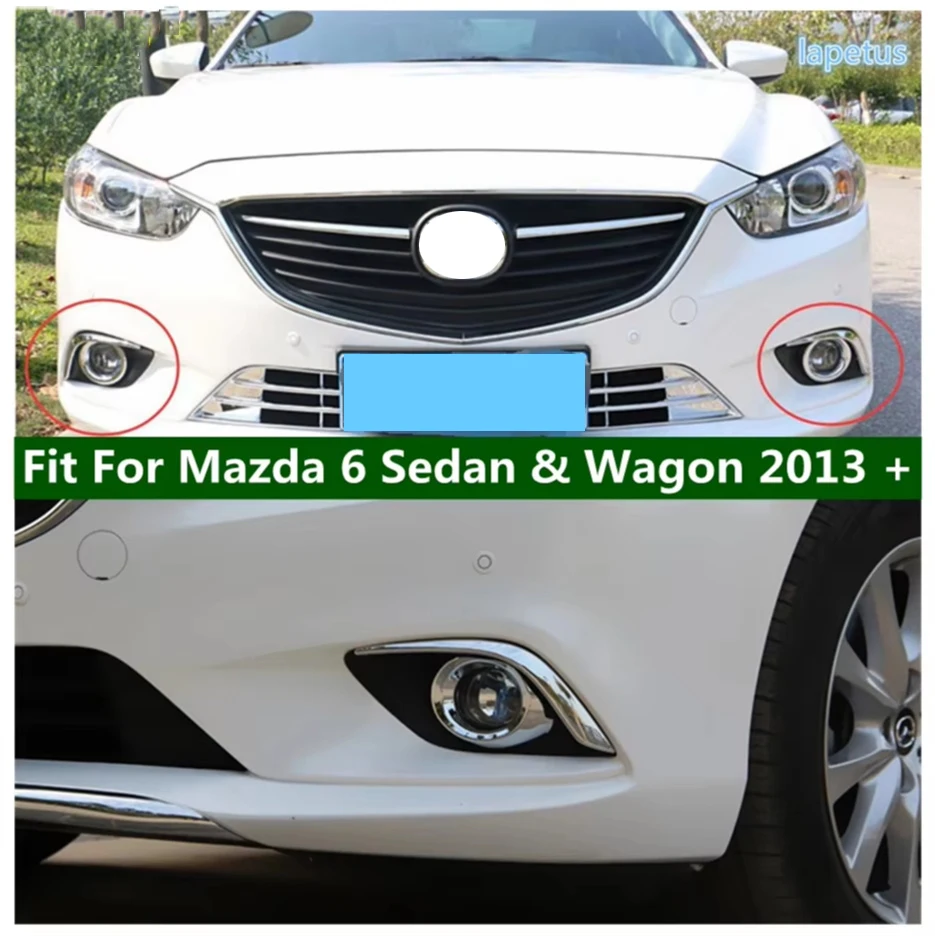 

ABS Chrome Front Fog Lights Eyelid Eyebrow Decoration Cover Lamp Ring Trim For Mazda 6 Sedan & Wagon 2013 - 2015 Car Accessories