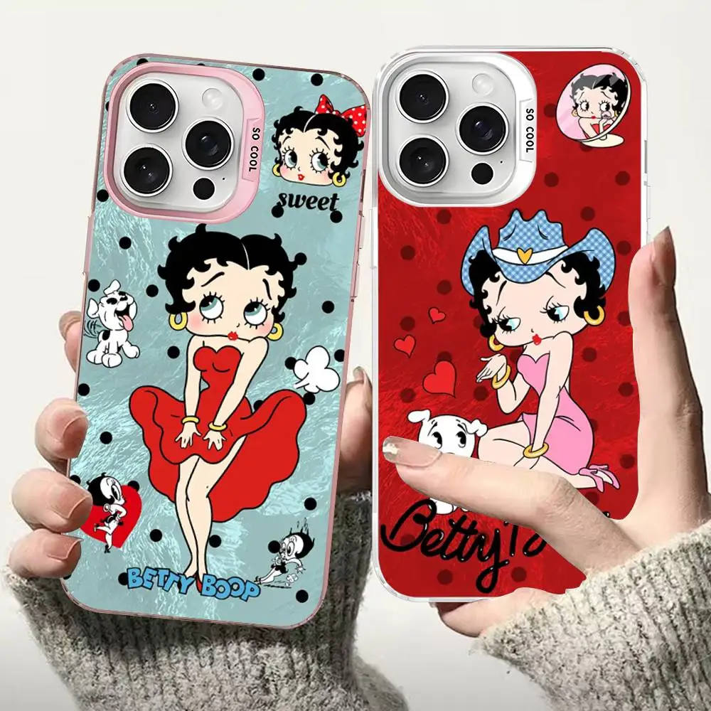 Cartoon B-Betty B-Boop Phone Case For IPhone 17 16 15 14 13 12 11 Pro MAX Matte Shockproof Back Anti Fall Matte Cover
