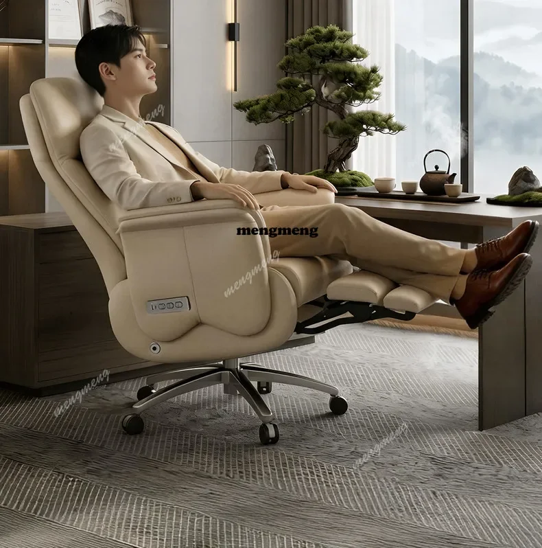 

Hot sales Leather electric boss chair ventilated massage office chair waist protection high-end business high-end computer chair