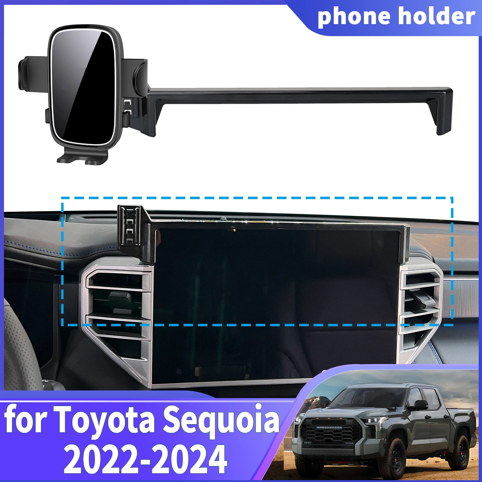 

fit for Toyota Sequoia 2022 2023 2024 Navigation Phone Holder Mount Customized Car accessoires