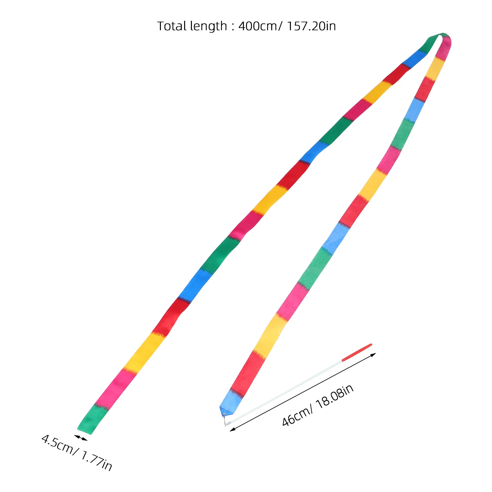 5 قطعة شريط الجمباز الفني اللافتات قوس قزح الرقص التدوير العصي لحفلة رقص الباليه الصولجانات الرقص الإيقاعي #4