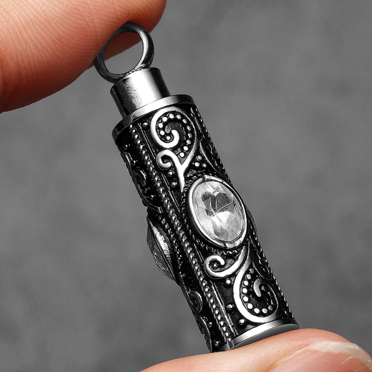 Gemstone Perfume Box Men Necklaces With Pendant Stainless Steel Jewelry For Male Women Punk Hip Hop Accessories Gifts Wholesale