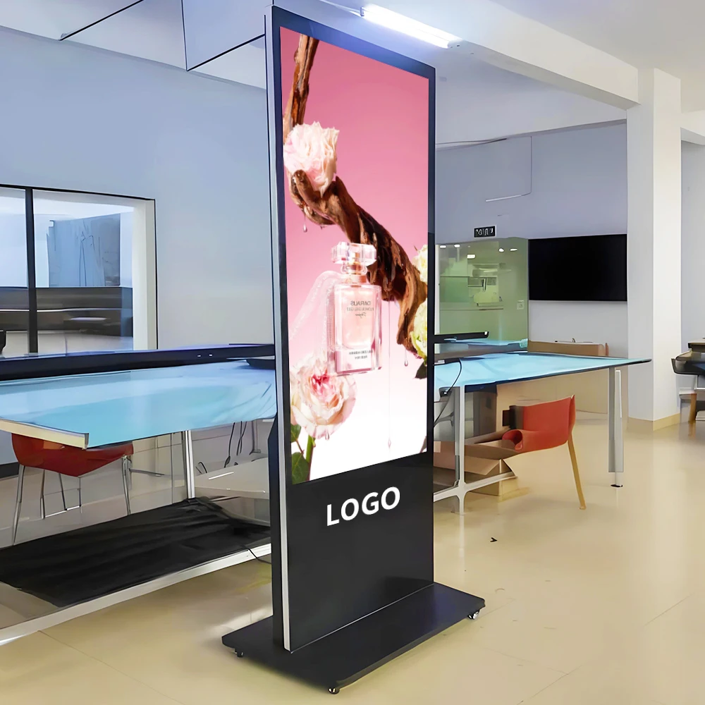

55Inch LCD Advertising Display Screen Stand With Android/Windows System Touch Control Options 3-Year Warranty