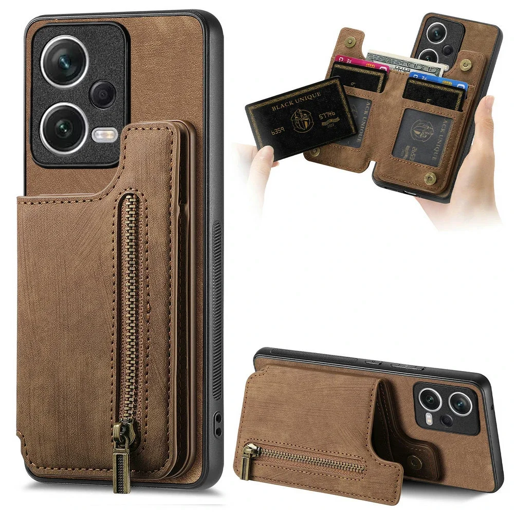 

Zipper Leather Case for Redmi Note 12 Pro Plus 5G 4G Magnet Wallet Funda Xiaomi 12T 12X T 12 Lite Turbo 12C 12S Note12 Back Capa