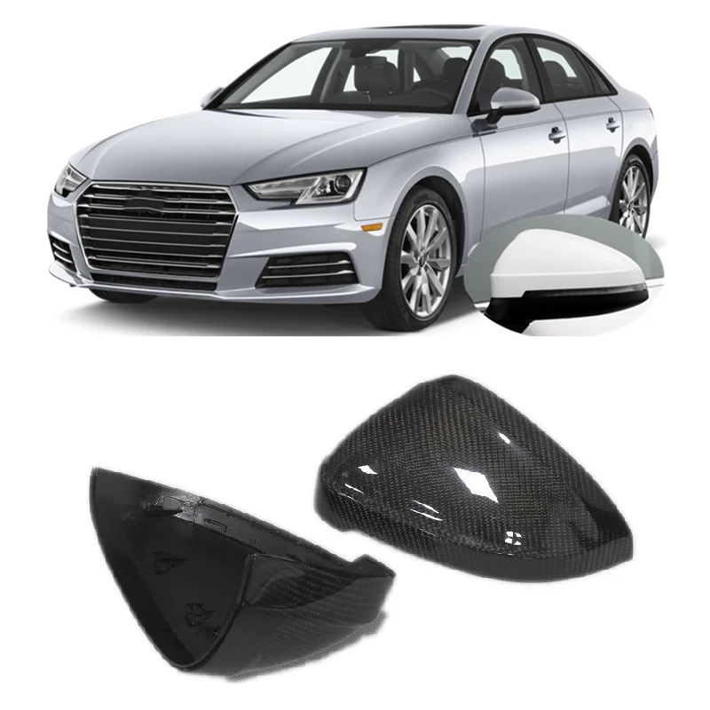 

for Audi A4 S4 B9 8W Avant Allroad A5 S5 8T F5 2017 - 2024 Real Carbon Fiber Rear View Wing Mirror Cover Tuning