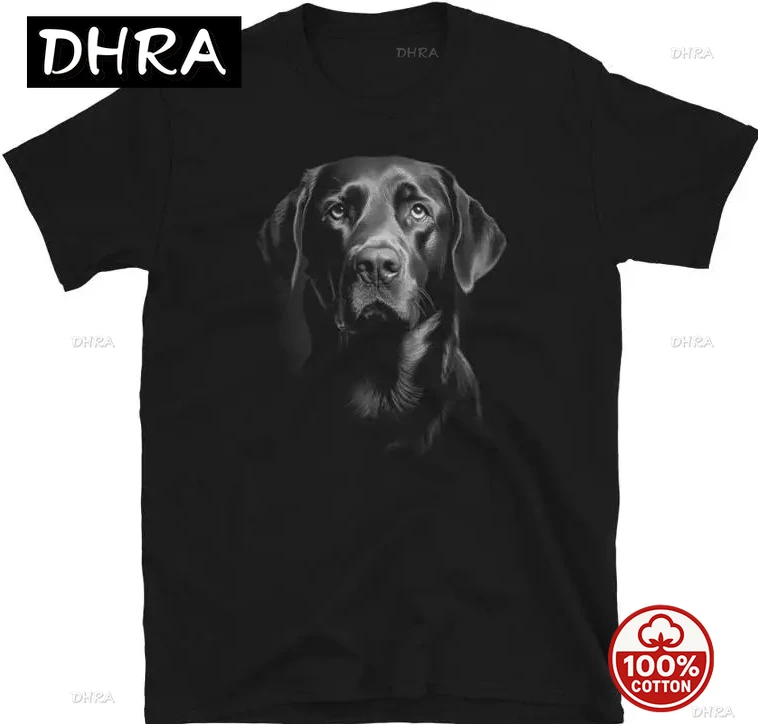 

New Style Aesthetics Style Cute Black Labrador Retriever Puppy Dog Lab T Shirt Printed T-shirt Top Playful Streetwear Tee