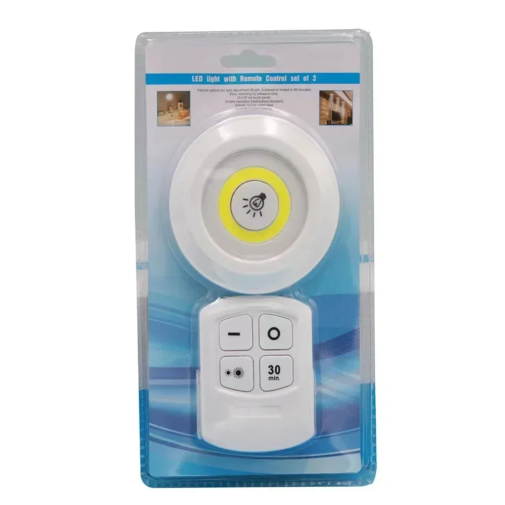 LED Wireless Reading Light Dimmable COB Remote Under Cabinet Light Staircase Aisle Kitchen Closet Bathroom Night Lights