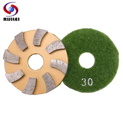 RIJILEI 3Inch Metal Grinding Pads 80mm Metal Diamond Polishing Pads Day or Wet Rough Marble Granite Concrete Floor Grinding Disc