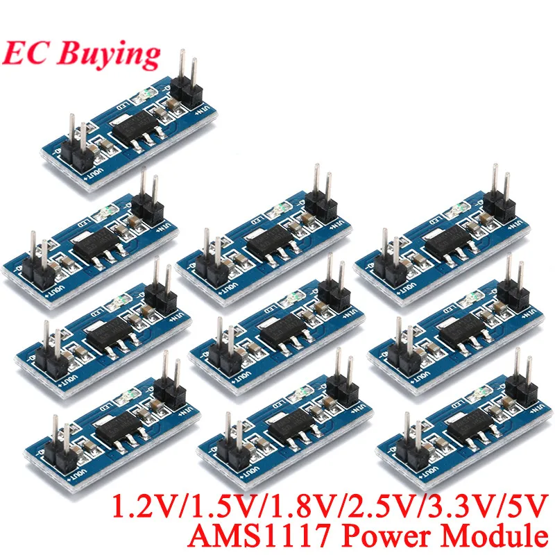 10Pcs/1pc AMS1117 LM1117 1.2V 1.5V 1.8V 2.5V 3.3V 5V DC-DC Step Down Buck Power Supply Module For Arduino Raspberry pi PCB Board