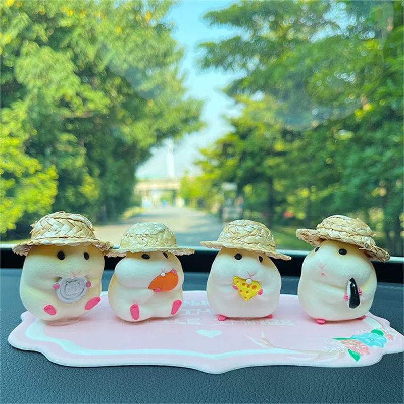 Hamster Car Ornament Car Accessories Window Center Console Cute Doll Car Interior Pendant Auto Dashboard Cool Decoration