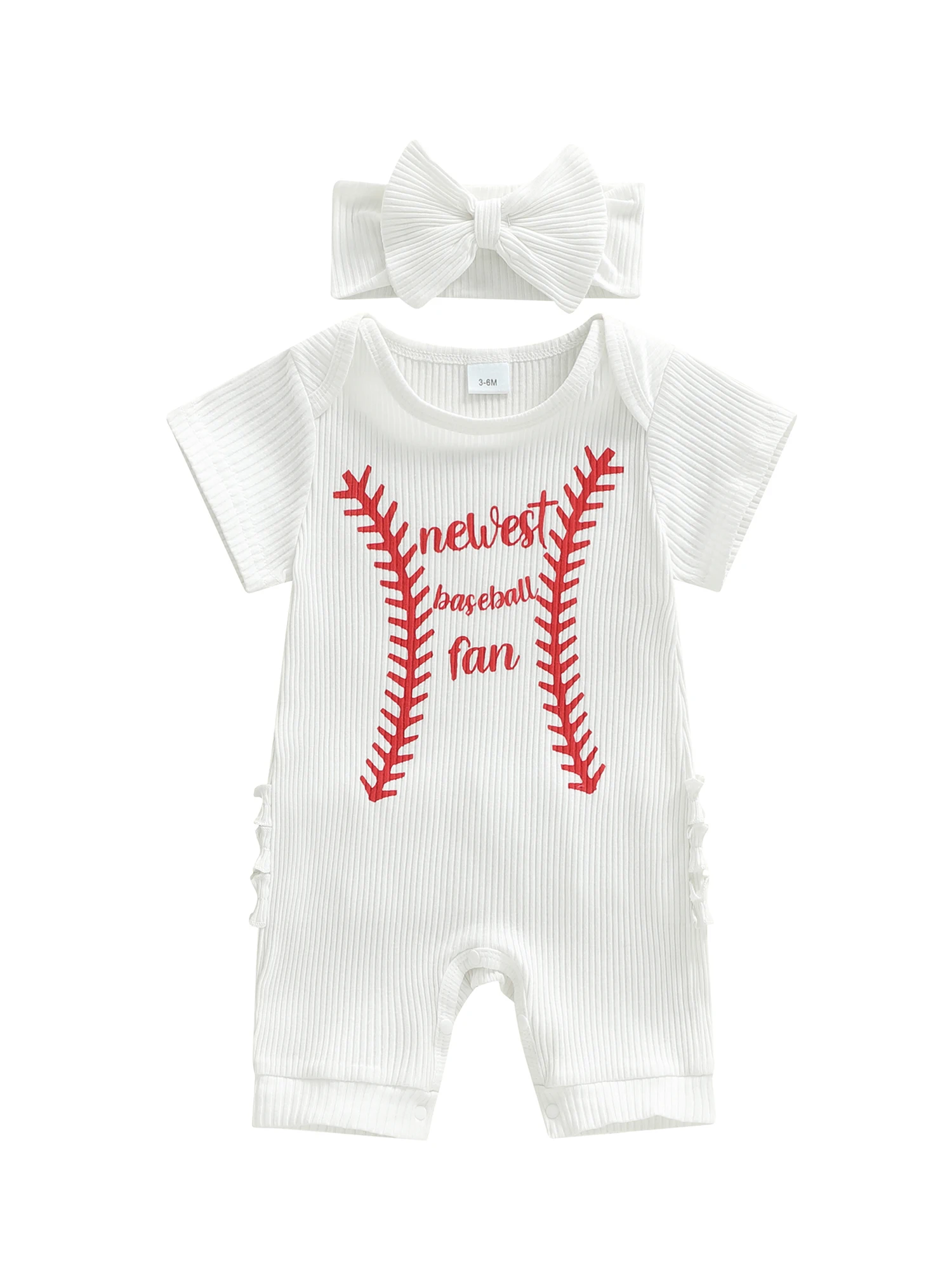 

Infant Girl Short Sleeve Romper with Cute Animal Print and Matching Bow Headband Set for Summer Outfits